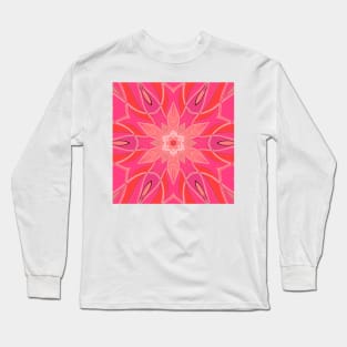 Cartoon Mandala Flower Pink Long Sleeve T-Shirt